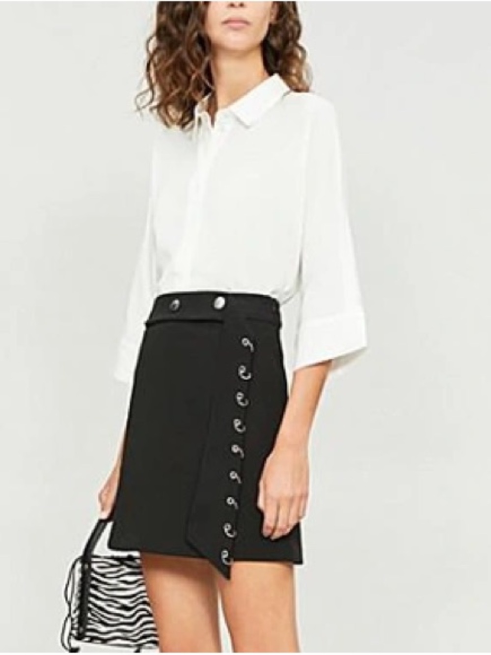 Maje Jisisa black wrap mini skirt
